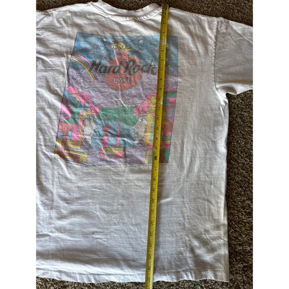 VTG 90 Peter Max Traveling Hard Rock Cafe NY USA Made Single Stitched XL White - Picture 9 of 9